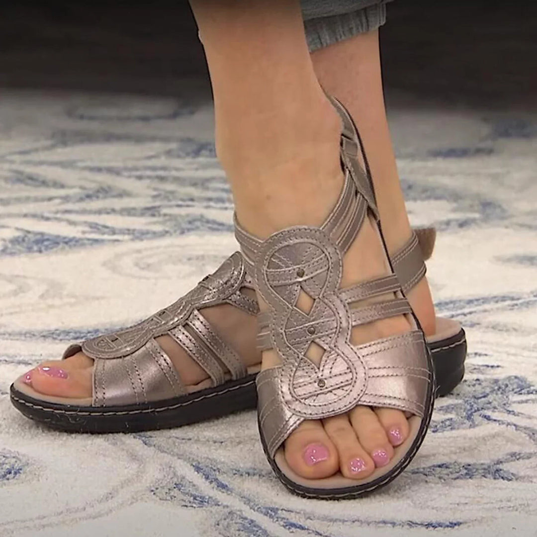 WOMEN'S PREMIUM LEATHER ORTHOPEDIC SANDALS WITH ARCH SUPPORT - 2025 BEST SELLER